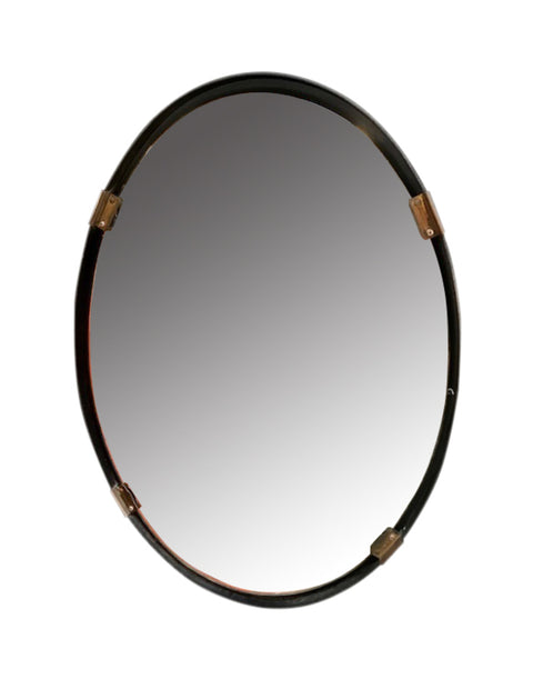 Oval Mirror with Iron Floating Style Frame. Italy, 1970s