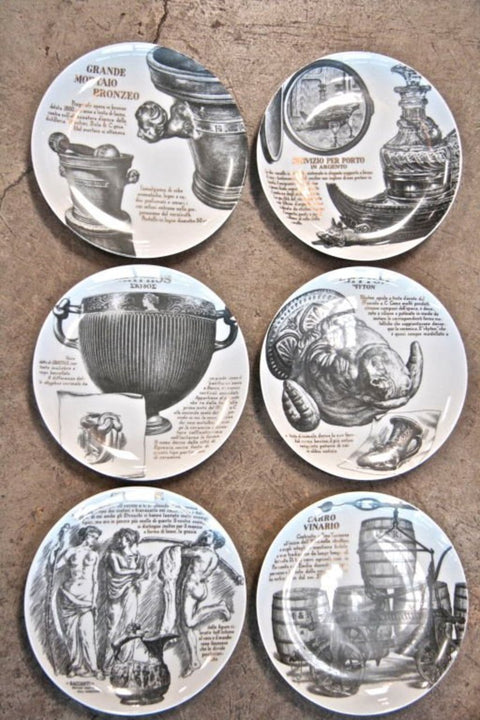 Set Of 6 Piero Fornasetti Plates