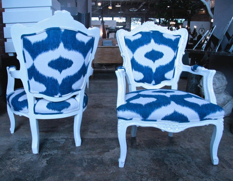 Italian White Lacquered Armchairs