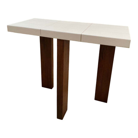 Ma39 Solid Walnut Side Tables / Console with parchment base 21st Century