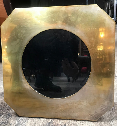 Large Octagonal Brass Picture Frame, Italy 1960s