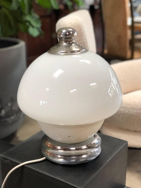Italian Table Lamp, 1960s Double White Orb