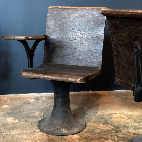 Pair of Vintage Industrial 1920s School Chairs