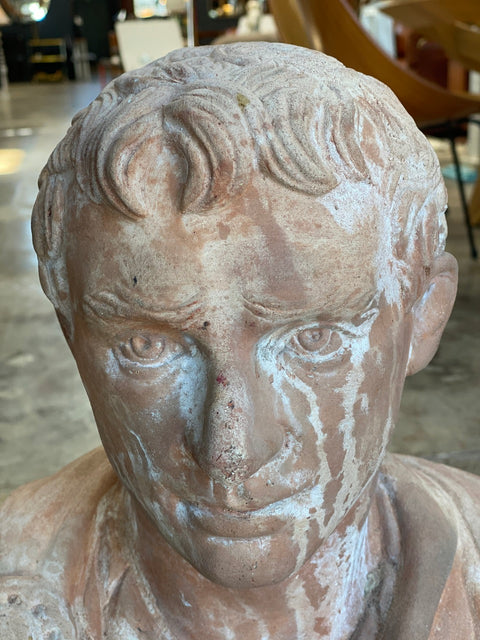 Late 19th Century Italian Renaissance Style Terracotta Caesar Augustus Bust