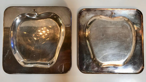 Set of 6 Chrome Square Cocktail Plates , Italy 1970s