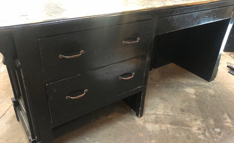 Italian Neoclassical Executive Writing Desk with Zinc Top, circa 1960s