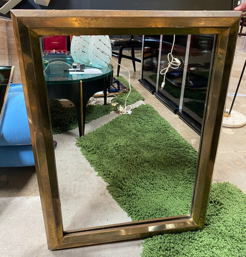 A Fine French 1970's Mirror Brass Casting Framed by Maison. Jansen