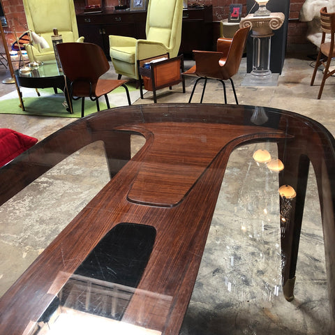 Midcentury Dining Table in Cherrywood by Paolo Buffa for Arrighi, Italy, 1940s