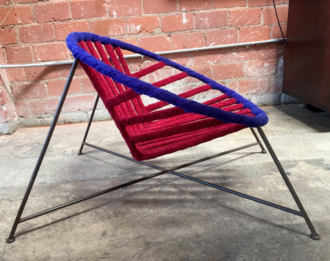 Pair of Italian Club Chairs in Iron and Fabric by M. Tempestini, 1960s