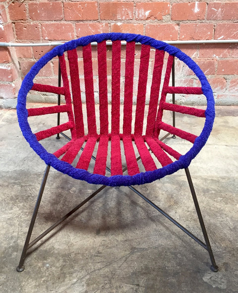 Pair of Italian Club Chairs in Iron and Fabric by M. Tempestini, 1960s