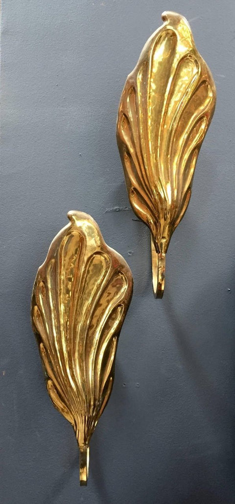 Pair of Italian 20th Century Sconces in Brass by Tommaso Barbi