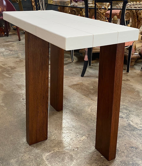 Ma39 Solid Walnut Side Tables / Console with parchment base 21st Century