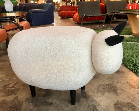Ma39 Pouf in Carved Wood Sheep, Italy 21st Century