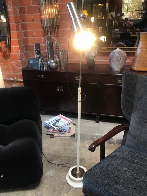 Italian Minimal Adjustable Floor Lamp with one brass spot, 1960s