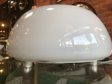 Flos White Hand Blown Murano Glass Table Lamp, Italy Space Age