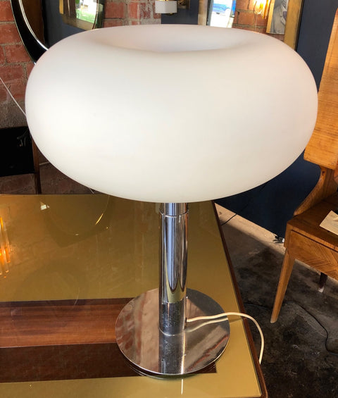 " ATLANTIDE " Space Age Adjustable Table/Floor Lamp with opaline glass, Italy 1960s