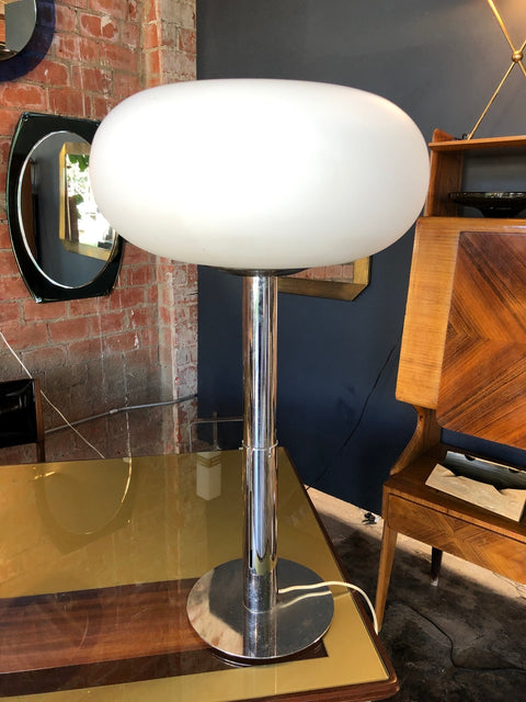 " ATLANTIDE " Space Age Adjustable Table/Floor Lamp with opaline glass, Italy 1960s