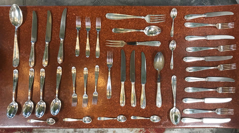 Vintage Sambonet Set of Six of 40 pieces in Chrome and Hard Bone , Italy 1950s