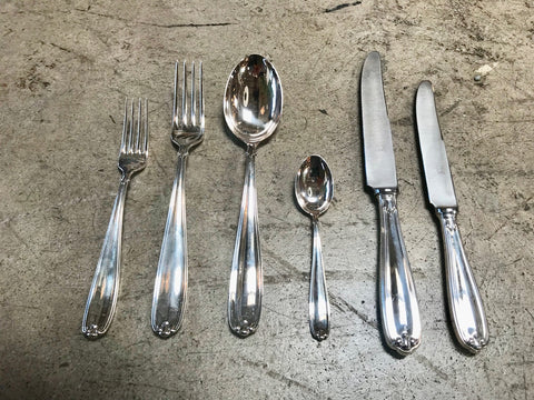Vintage Sambonet Set of Six of 40 pieces in Chrome and Hard Bone , Italy 1950s