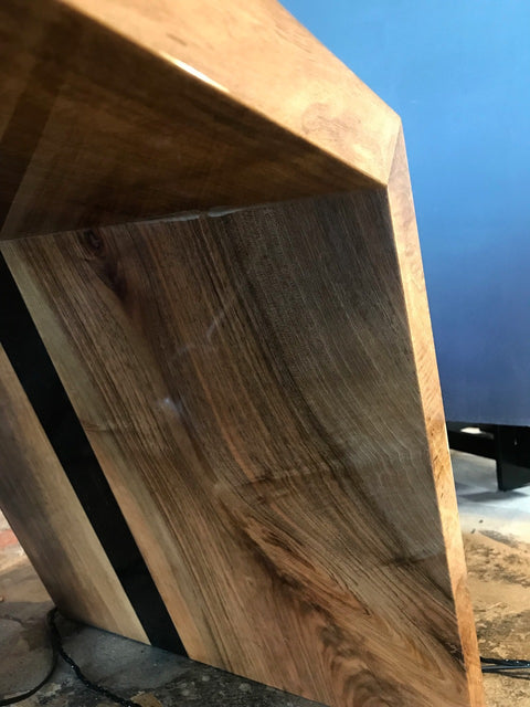 Italian Minimalist Monolithic Oak Bench