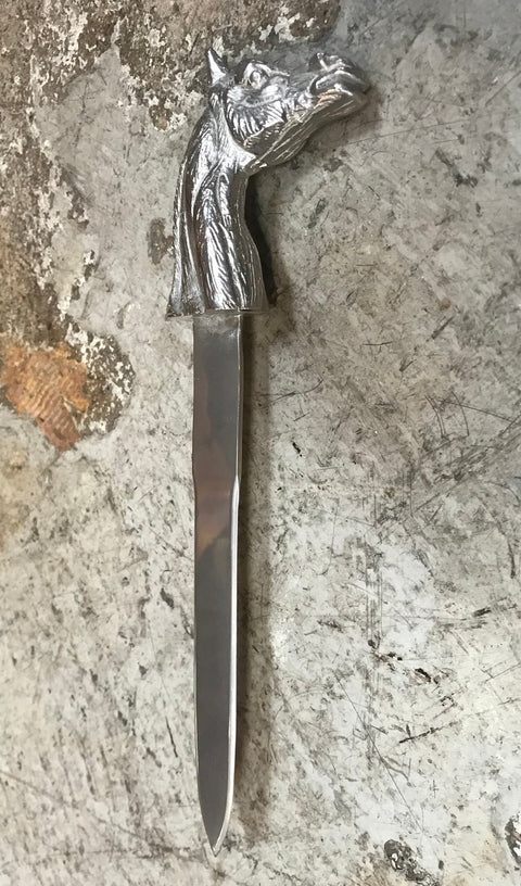 A Silver -Plated Horse Head Letter Opener, Italy 1960s