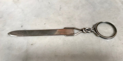 Vintage Silver Letter Opener with Magnifying Glass, Italy, 1980s