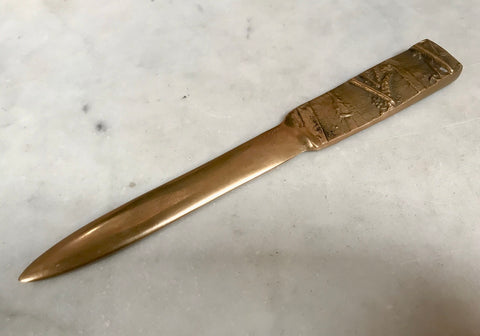 Sculptural Brass Letter Opener Signed by Carlo Ricci, Italy, 1970s