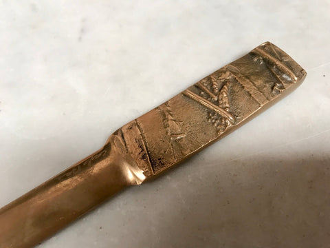 Sculptural Brass Letter Opener Signed by Carlo Ricci, Italy, 1970s