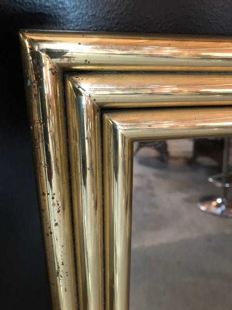 Italian Large Mid Century Mirror with Brass Surround