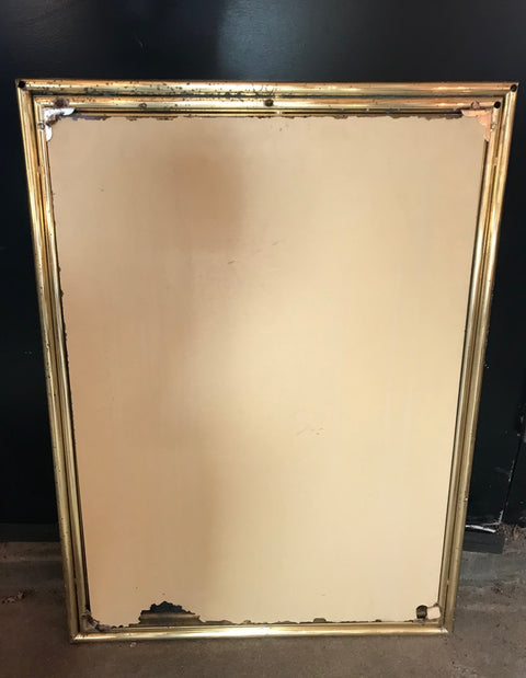 Italian Large Mid Century Mirror with Brass Surround