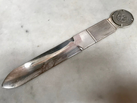 Vintage Rare Silver Letter Opener Italian Army, 1970s