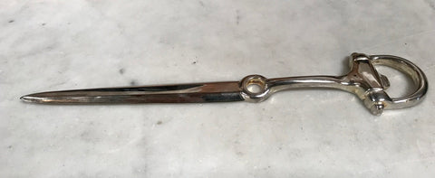 Silver Plated Equestrian Letter Opener, Italy, 1980s