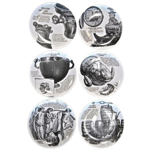 Set Of 6 Piero Fornasetti Plates