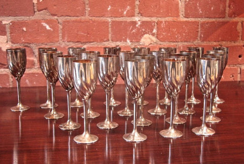 Italian 40's Twenty-three Silver-Plated Italian Chalices