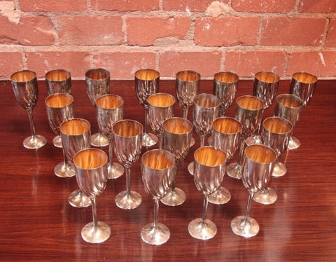 Italian 40's Twenty-three Silver-Plated Italian Chalices