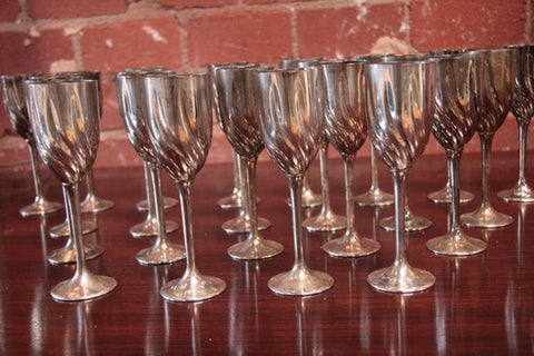 Italian 40's Twenty-three Silver-Plated Italian Chalices