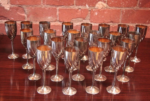 Italian 40's Twenty-three Silver-Plated Italian Chalices