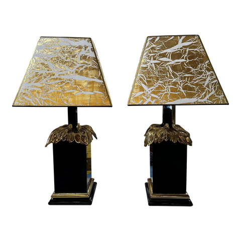 Pair of 2 Unique Art Deco Italian Table Lamps