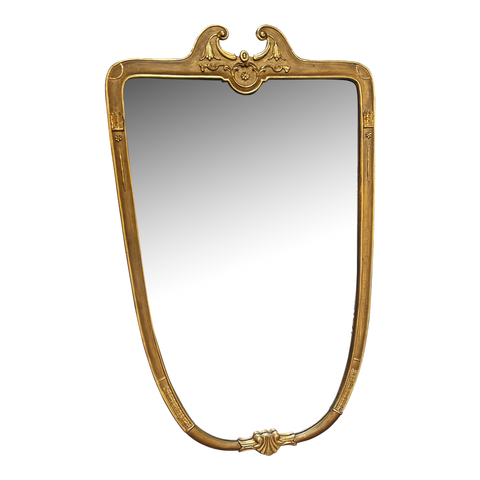 Venetian Wood Oversize Italian Mirror 1950s