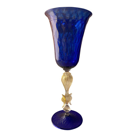 Vintage Blue Italian Handcrafted Chalice 1970s