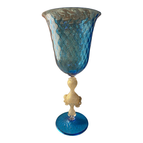 Vintage Blue Italian Handcrafted Chalice 1970s